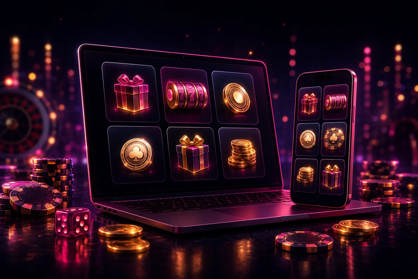 Zakładka promocji NV Casino z kartami ofert na ekranie